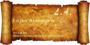 Lojka Alexandra névjegykártya